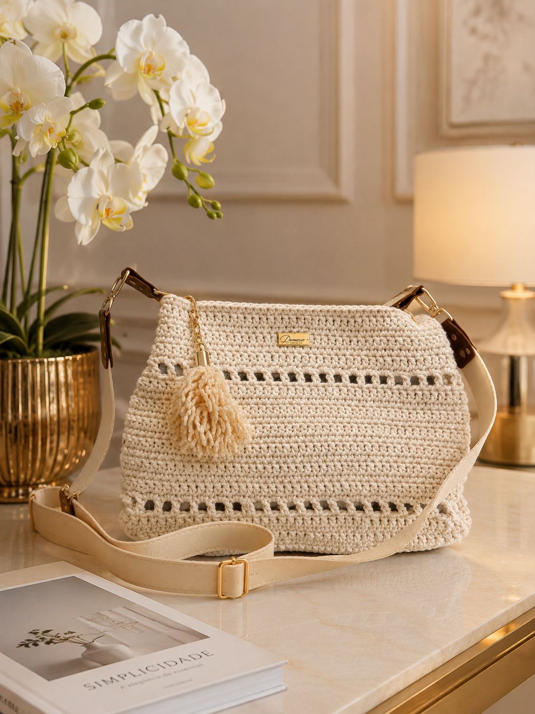 Bolsa de crochê artesanal